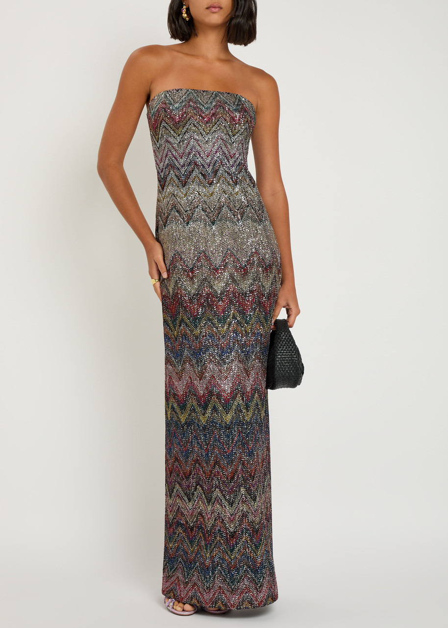 Missoni Embellished Zigzag-intarsia Strapless Maxi Dress - 4