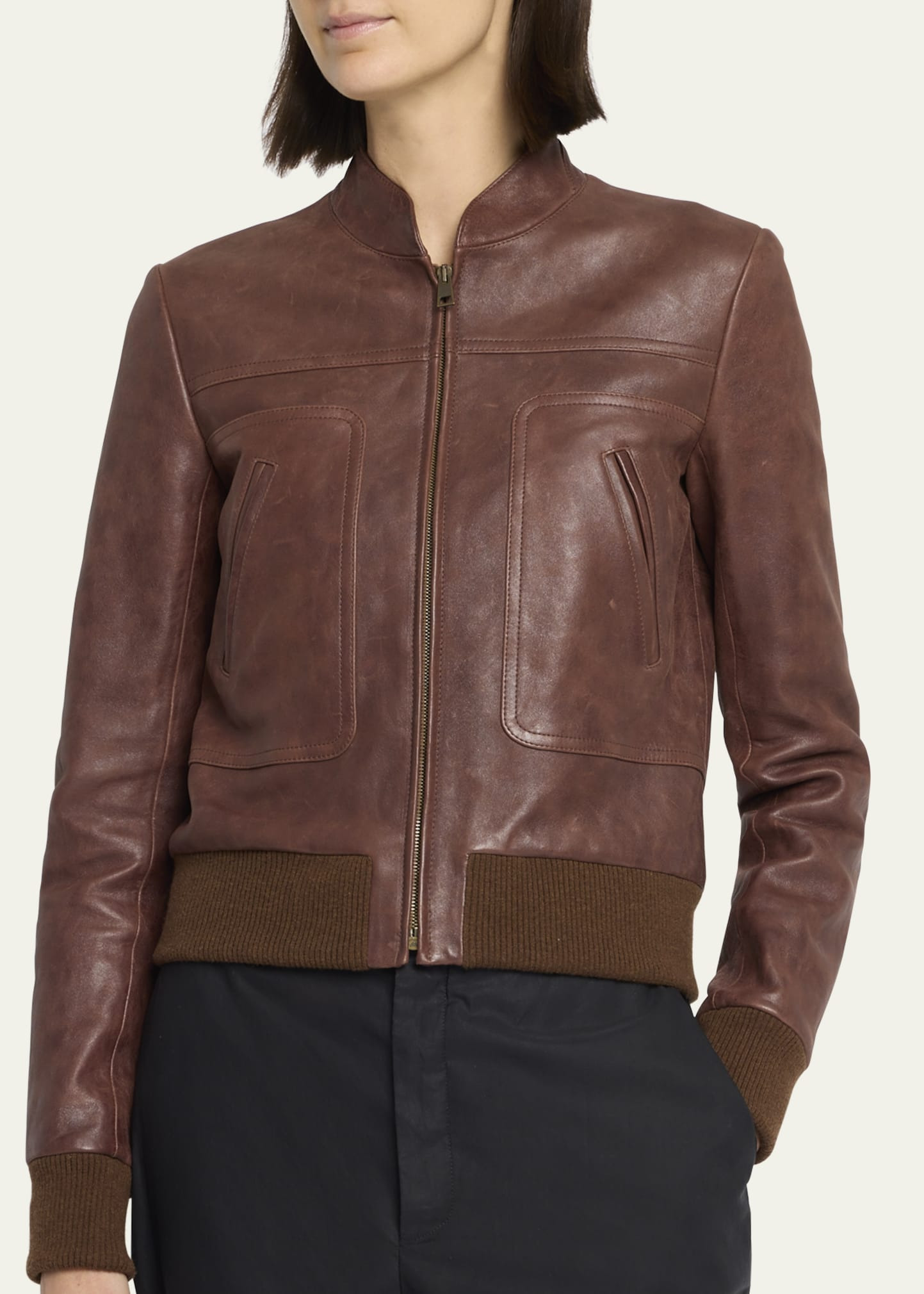Bader Leather Aviator Jacket - 5
