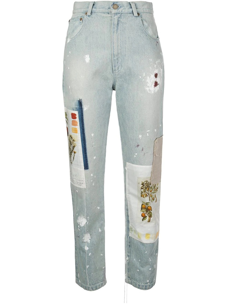 Batnical patchwork straight-leg jeans 1
