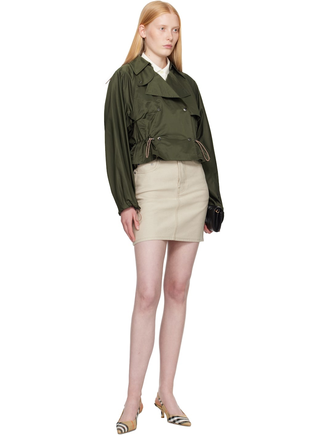 Beige EKD Denim Miniskirt - 4