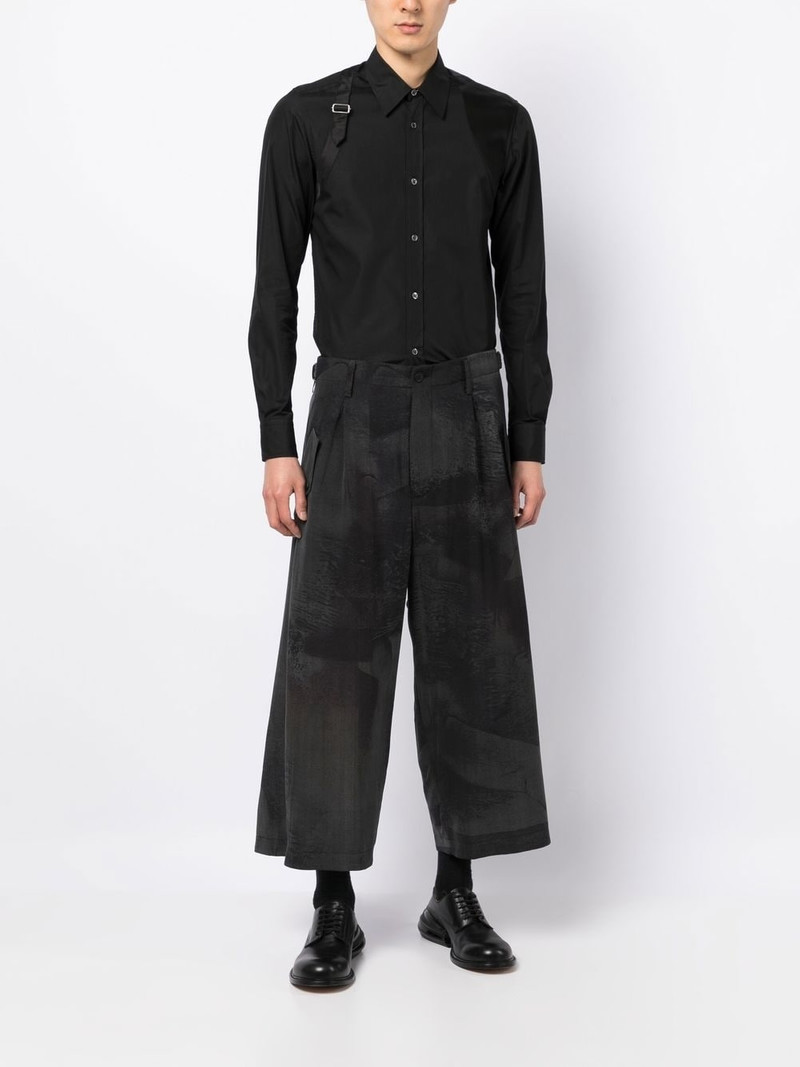Yohji Yamamoto cropped wide-leg trousers outlook