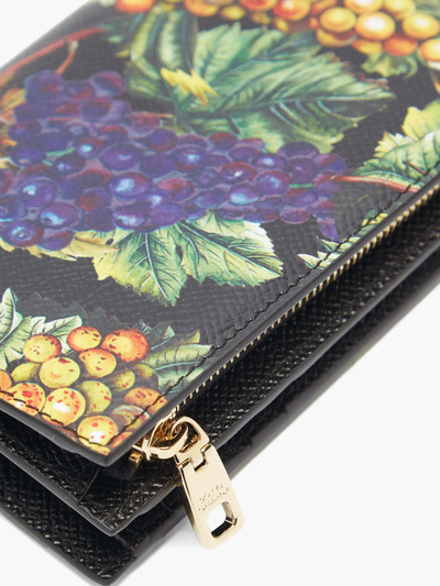 Dolce & Gabbana Grape-print leather bi-fold cardholder outlook