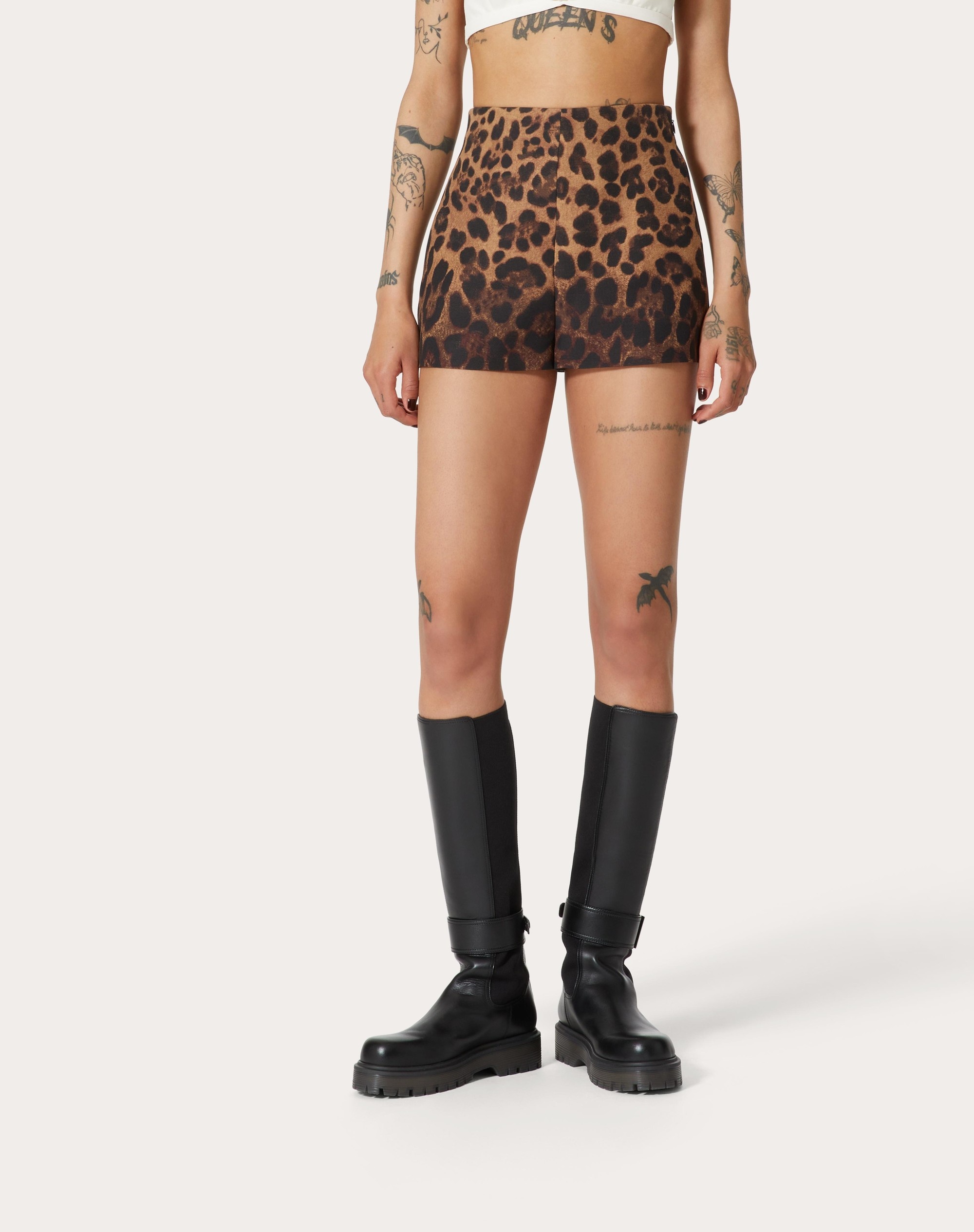 CREPE COUTURE ANIMALIER DEGRADÉ SHORTS - 3