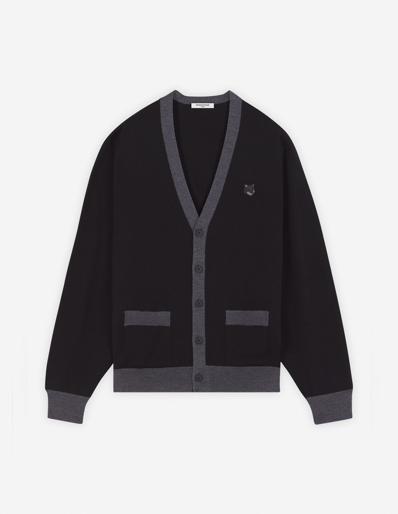 BOLD FOX HEAD PATCH BI-COLOR CARDIGAN 1