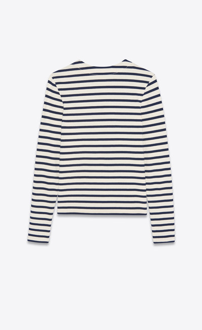 SAINT LAURENT lace-up striped t-shirt outlook