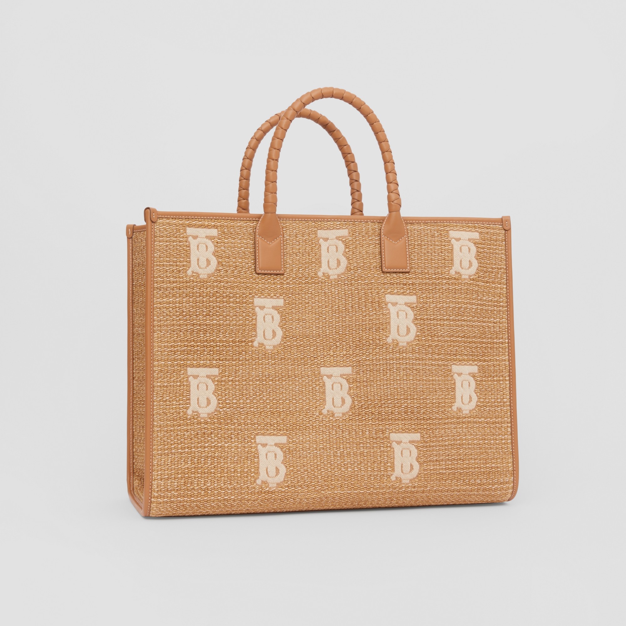 Large Faux Raffia and Leather Freya Tote - 7