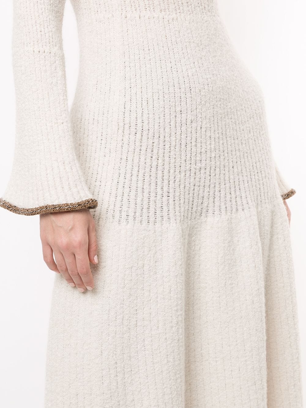 bell sleeve knitted midi dress - 5