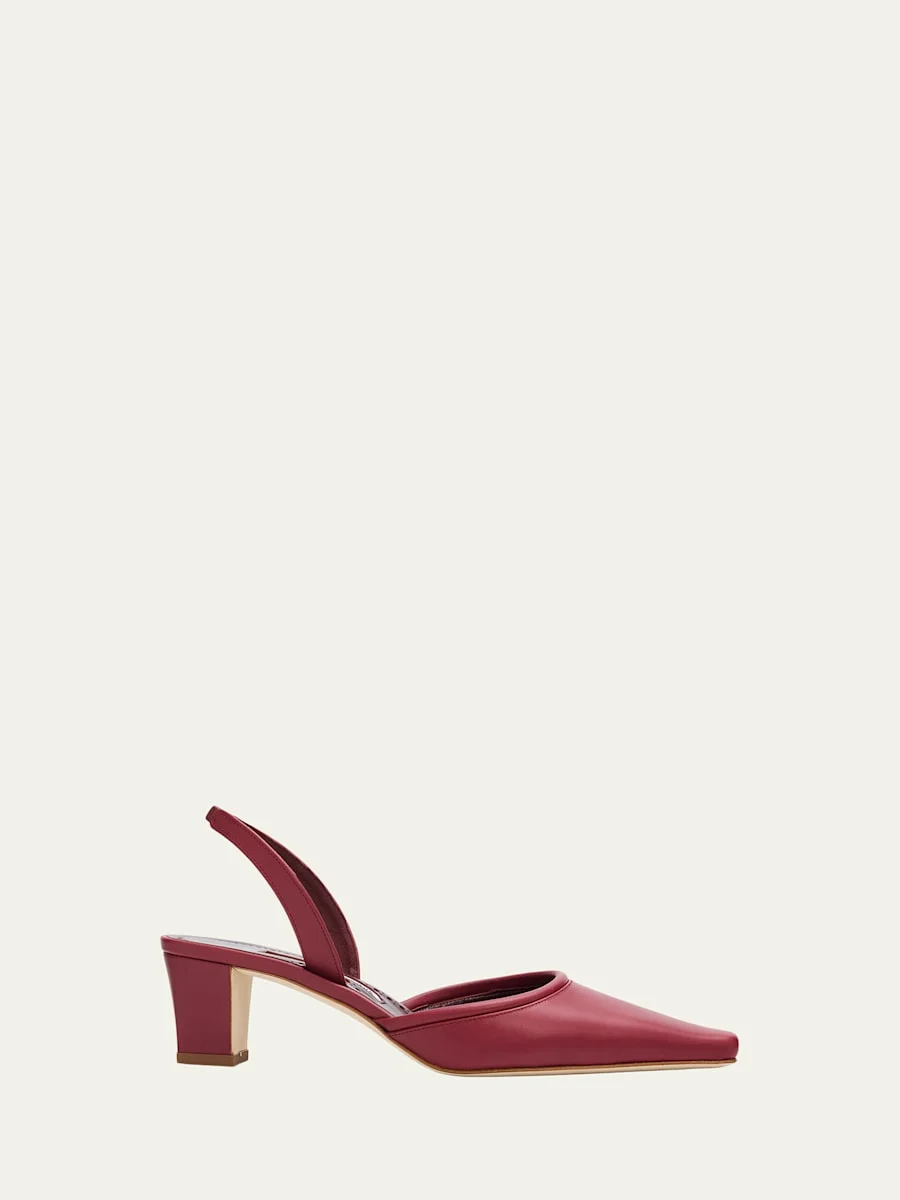 50mm Vendona Leather Slingback Pumps - 1
