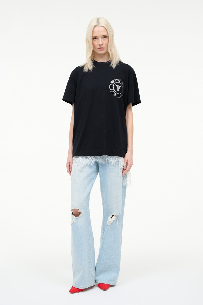 STAUD NEWPORT OVERSIZED TEE GOOD VIBES 1