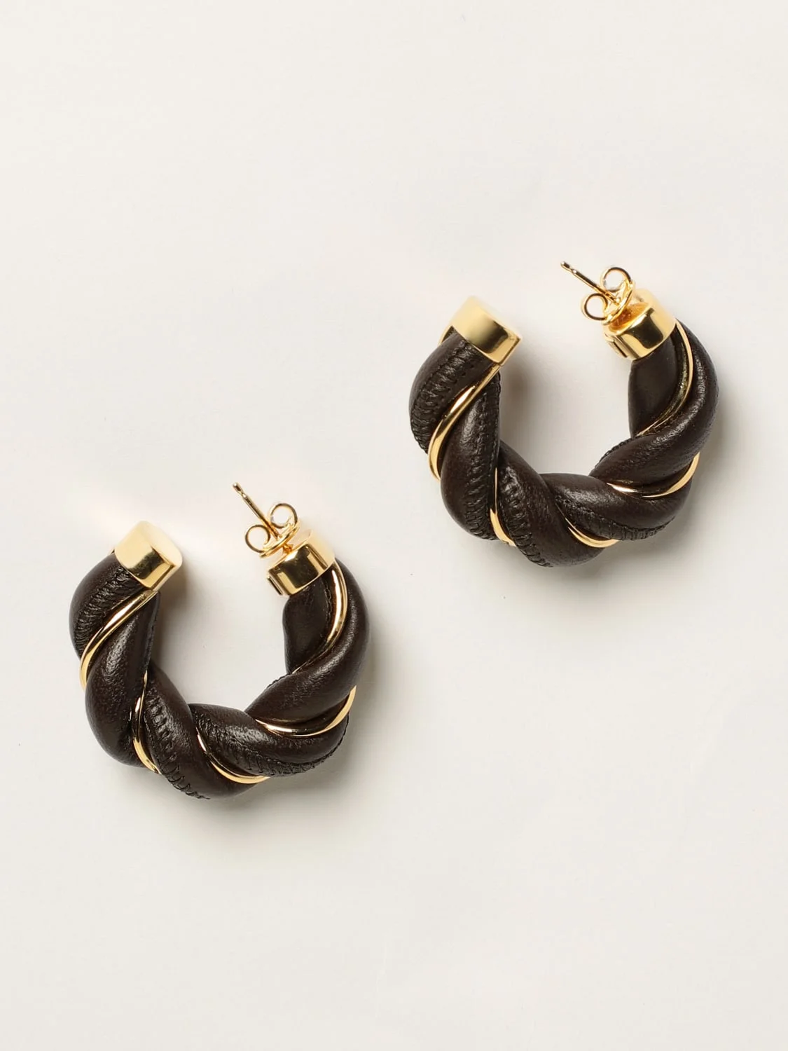 Bottega Veneta earrings with circles in woven nappa - 1