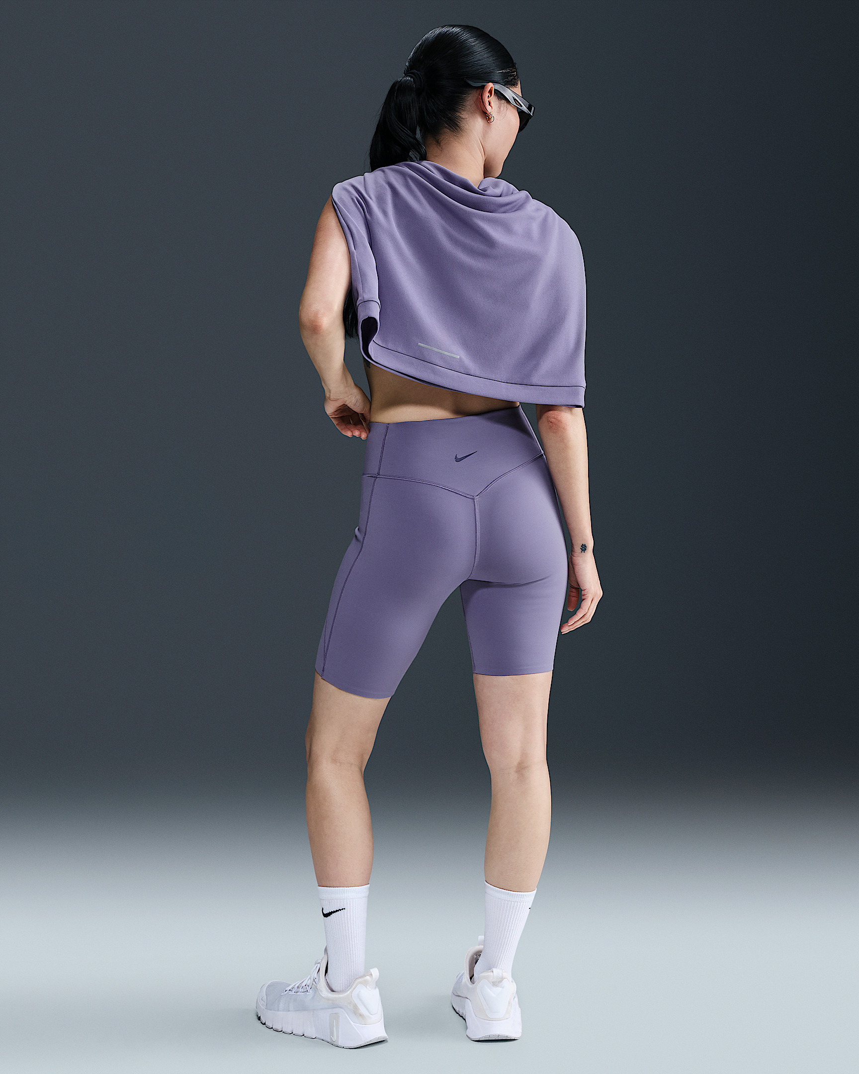 Nike Universa Women's Medium-Support High-Waisted 8" Biker Shorts with Pockets - 4