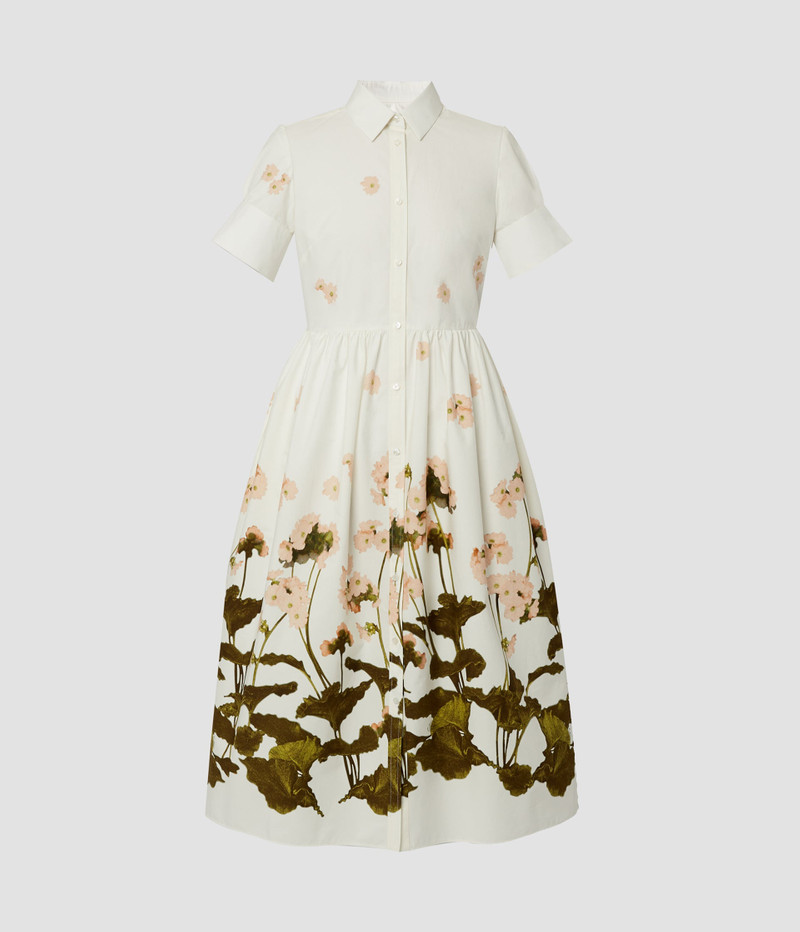 SHORT SLEEVE MIDI SHIRT DRESS - 1