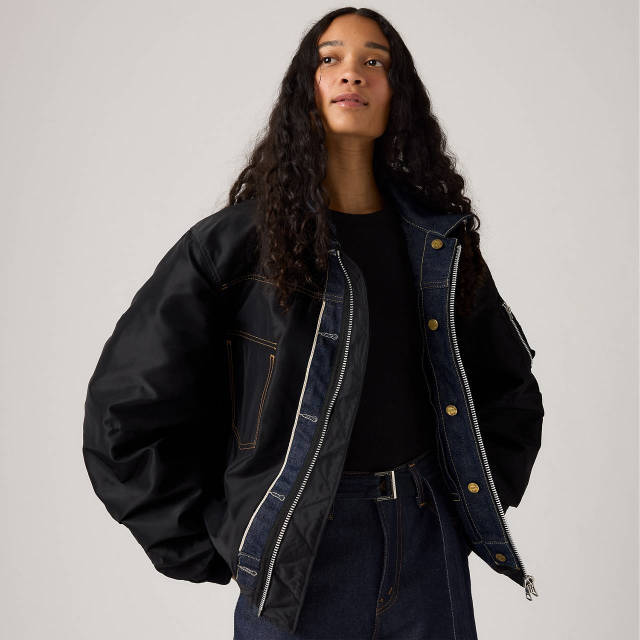 LEVI’S® X SACAI MEN’S DENIM X NYLON TWILL REVERSIBLE BLOUSON - 4