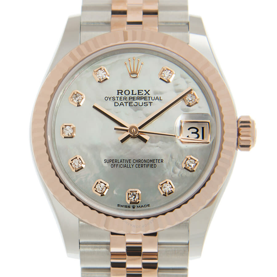 Rolex Datejust 31 Mother of Pearl Diamond Dial Automatic Ladies Steel and 18kt Everose Gold Jubilee  - 2