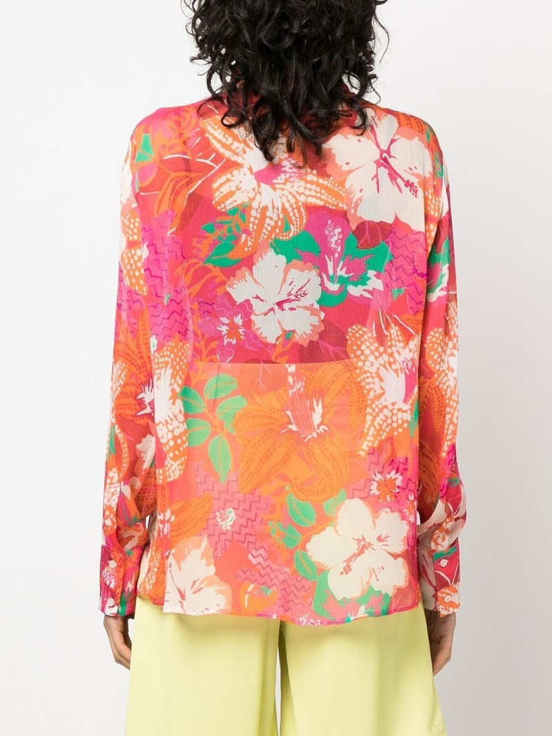 floral-print crepe shirt 4