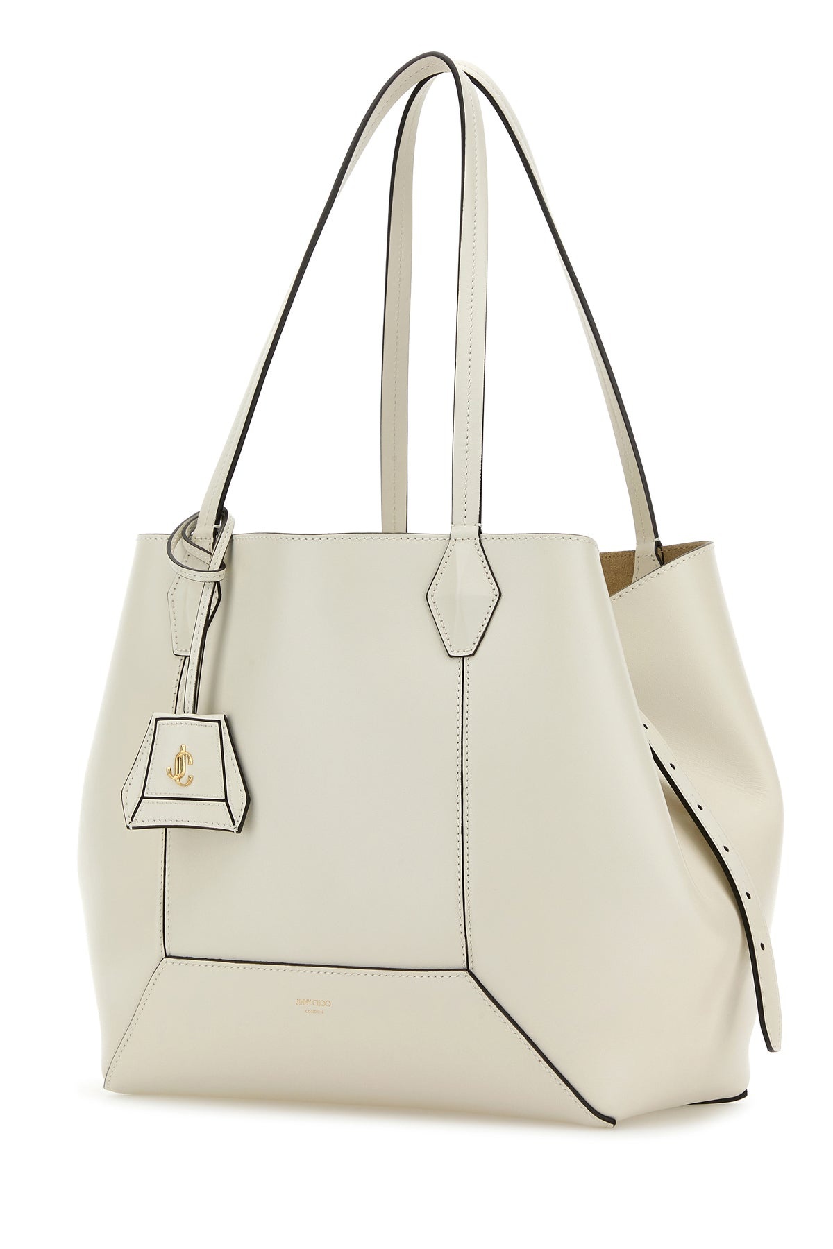 White leather Diamond shopping bag - 2