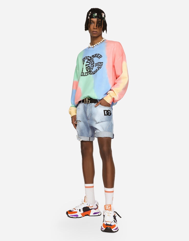 Light blue denim shorts with DG patch - 7