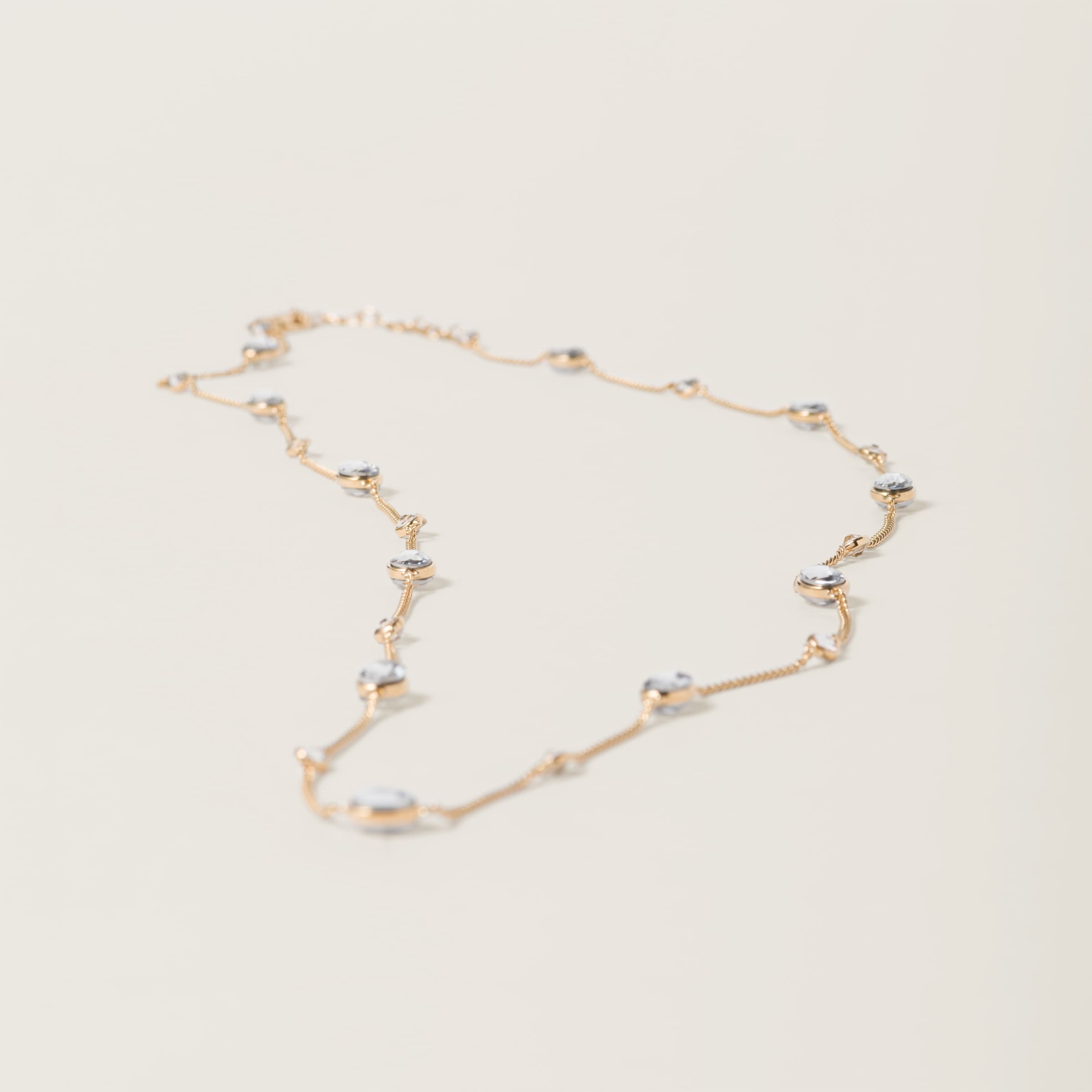 Metal necklace with crystals - 3