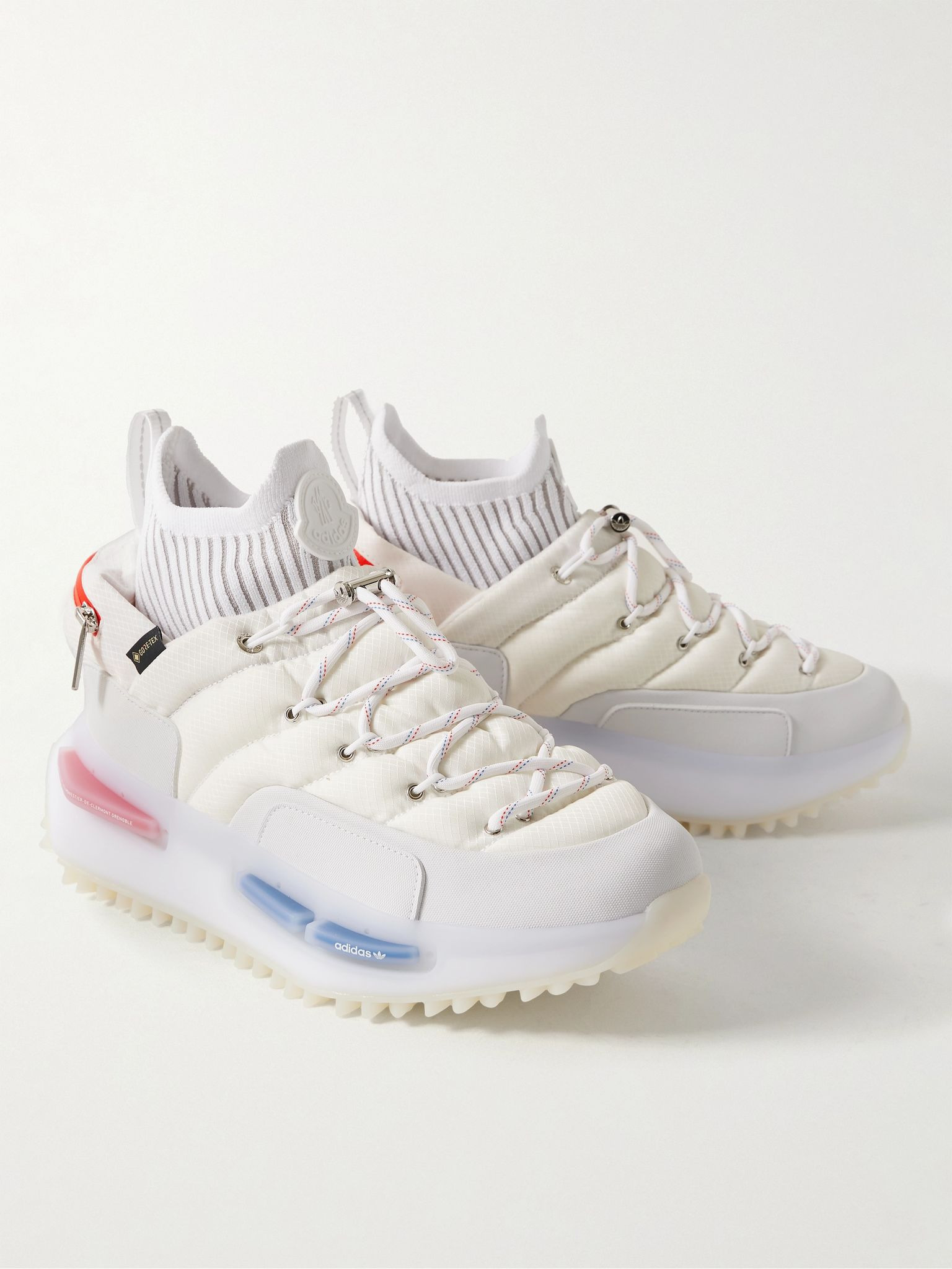 + adidas Originals NMD Runner Stretch Jersey-Trimmed Quilted GORE-TEX High-Top Sneakers White - 4