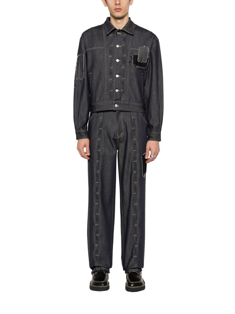 Andersson Bell patchwork-detail denim jacket outlook
