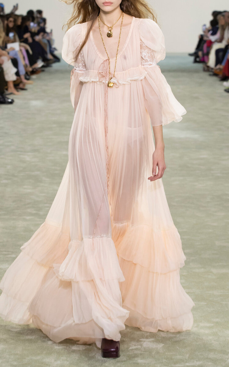 Chloé Loti Python Leather Platform Pumps purple outlook