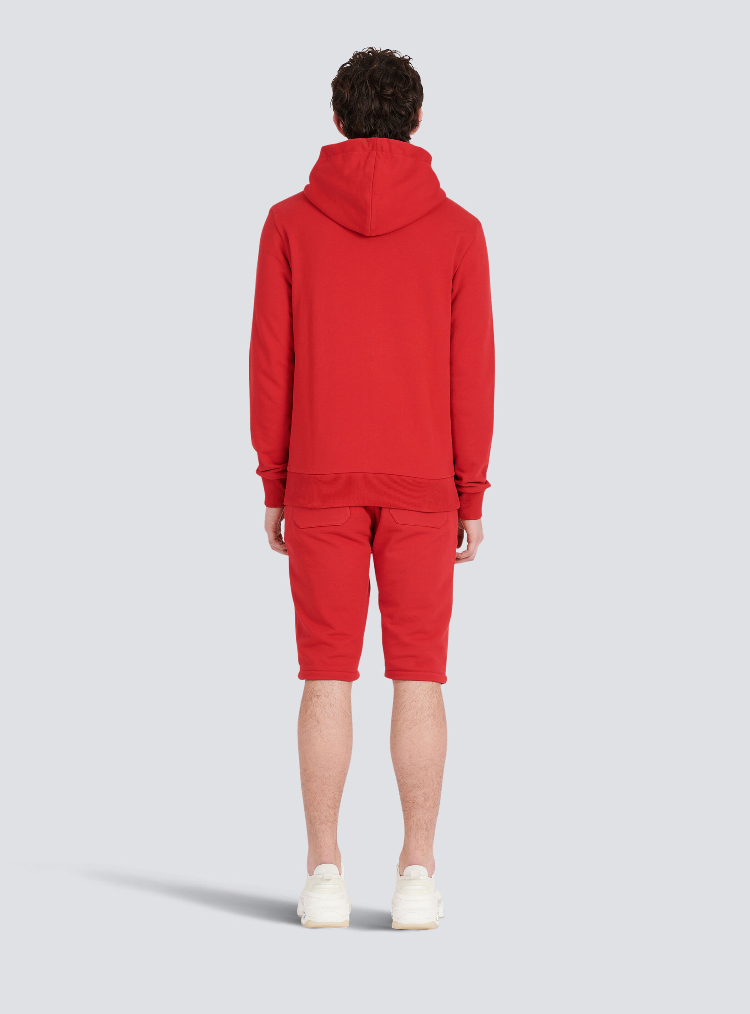 Eco-designed cotton sweatshirt with small flocked Balmain logo - 4