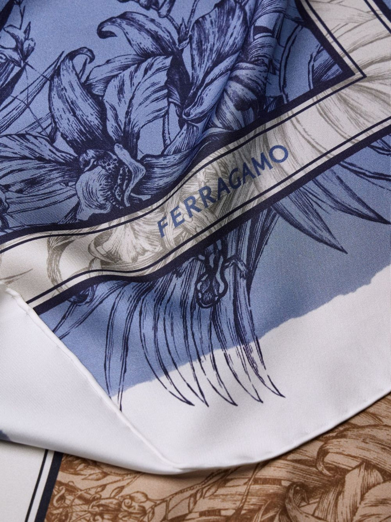 FERRAGAMO floral-print silk scarf outlook