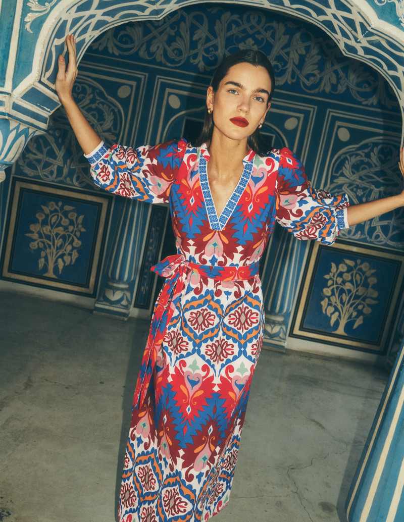BODEN Octavia Cotton Dress-Multi Ikat Dream outlook
