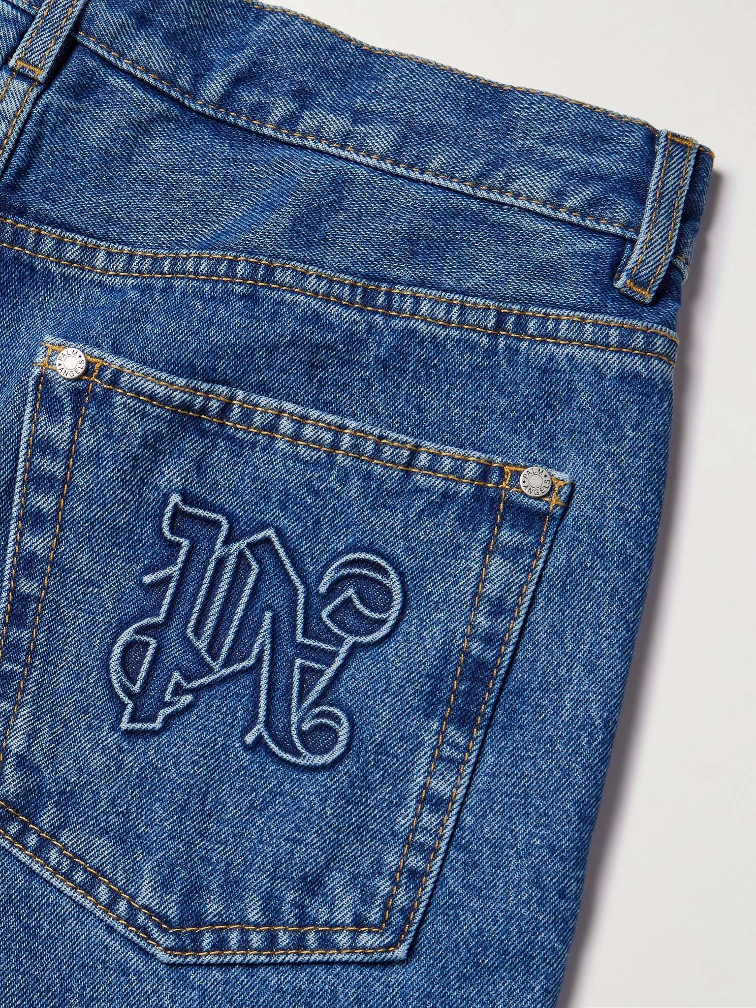 Embossed Straight-Leg Panelled Jeans - 5