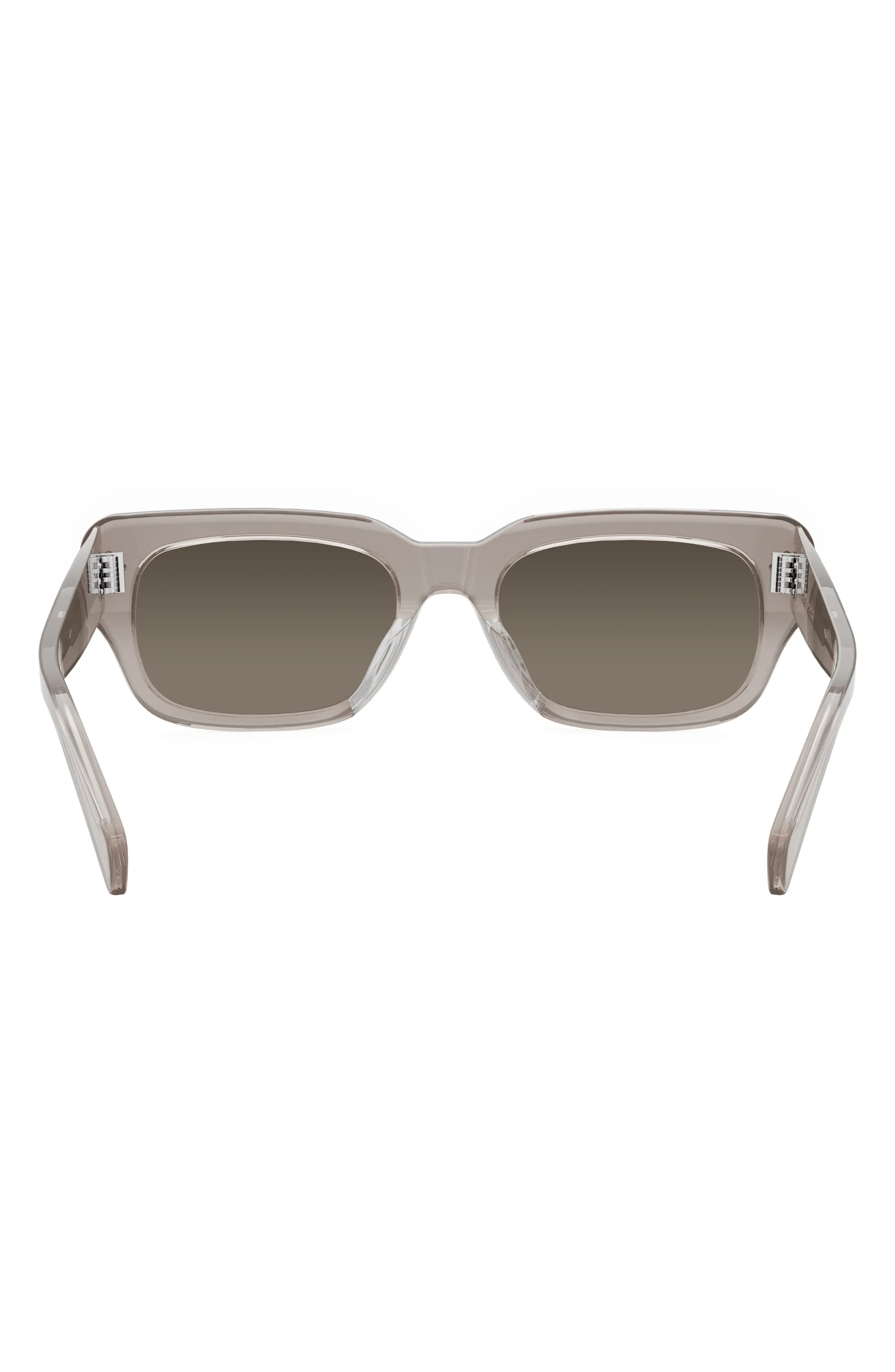 Bold 3 Dot Rectangular Sunglasses in Beige/Brown - 7