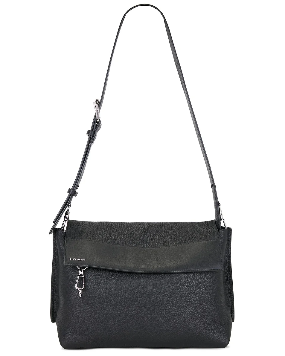 Grained Soft Leather Casual Crossbody Bag - 1