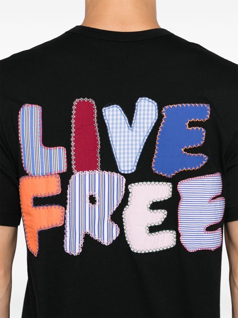 patch-lettering T-shirt - 5