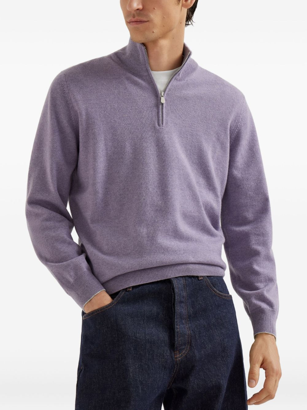 half-zip cashmere sweater - 3