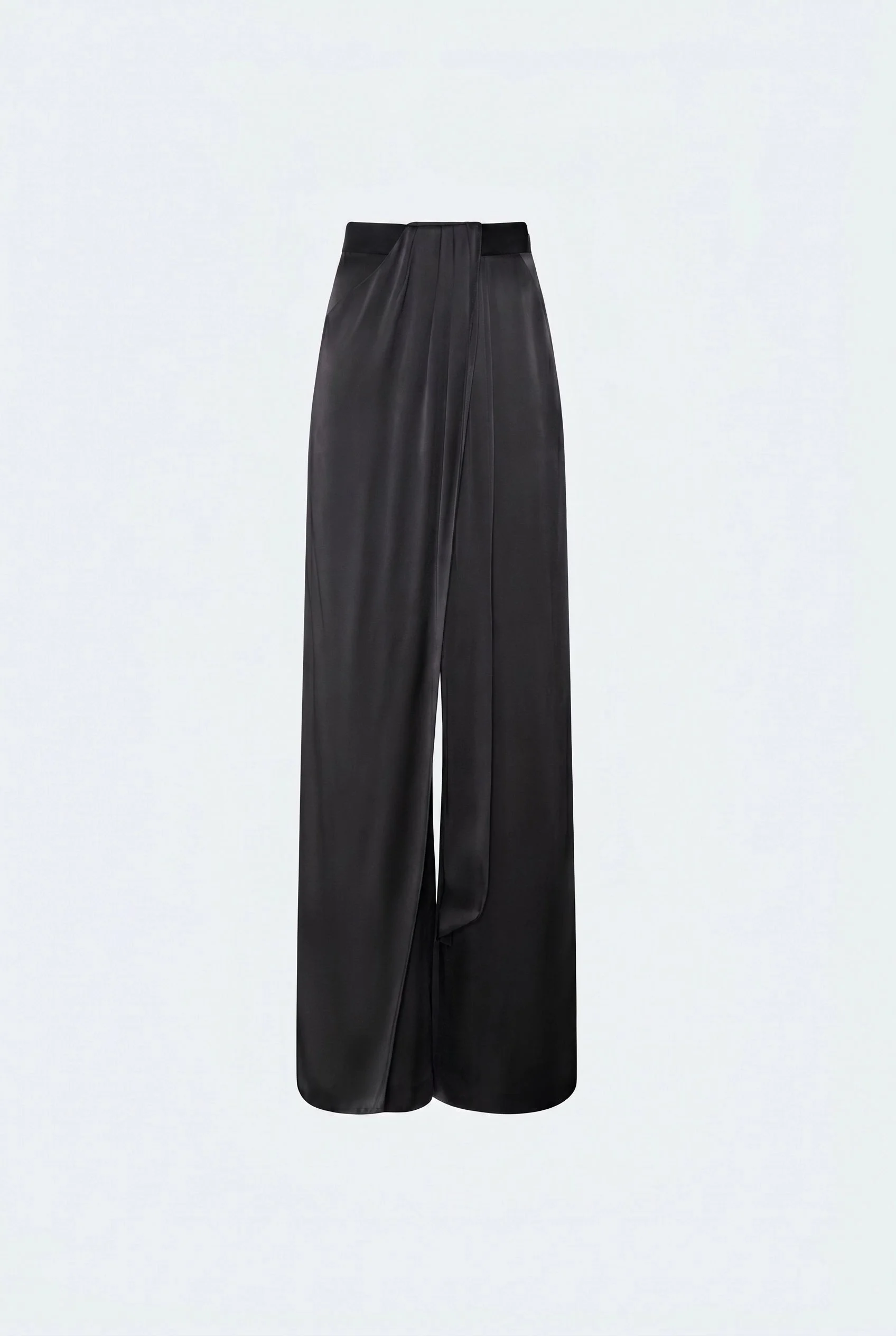 Satin Draped Relaxed Pant - 1