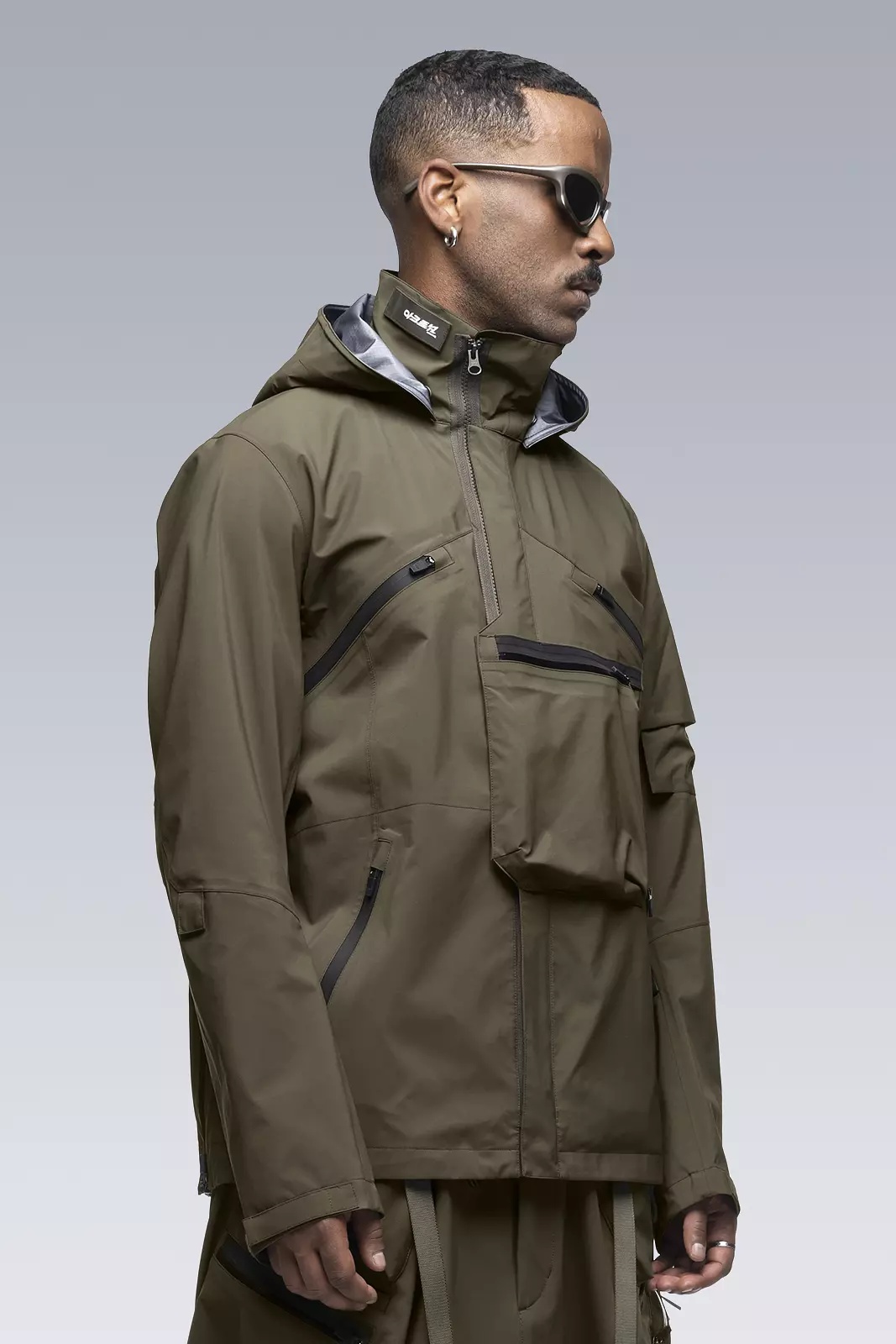 J1A-GTKR-RFM KR EX 3L Gore-Tex® Pro Interops Jacket RAF Green with size 5 WR zippers in matte black - 2