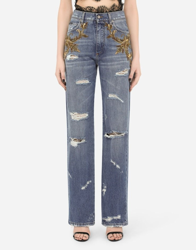 Dolce & Gabbana Flared jeans with French wire embellishment outlook