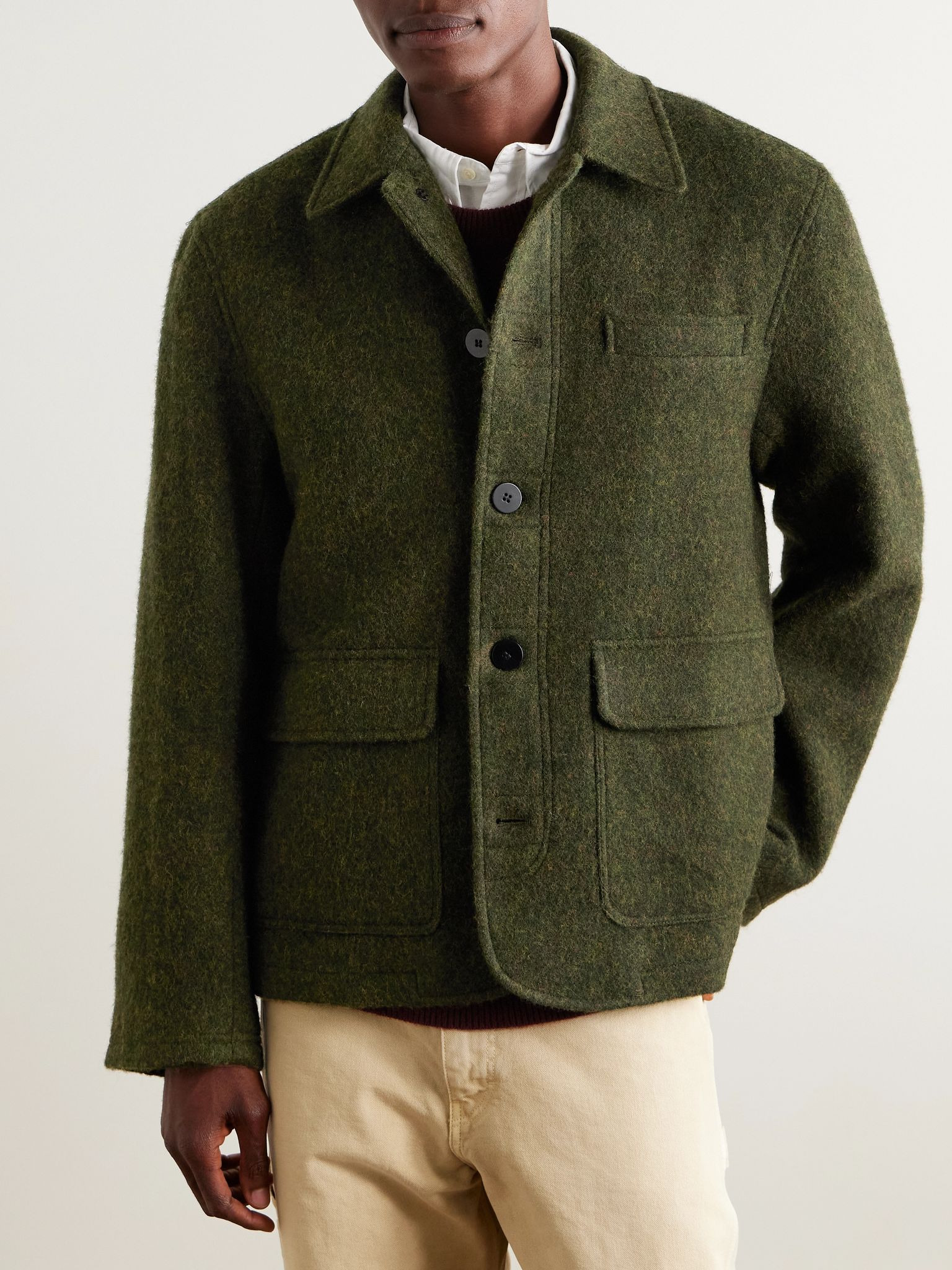 Lambeth Wool-Blend Felt Field Jacket Green - 3