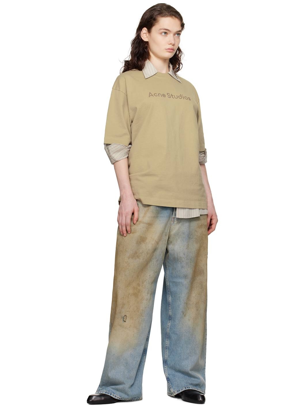 Beige Relaxed Fit Logo T-shirt - 5