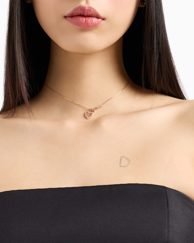 EMPORIO ARMANI ROSE GOLD-TONE STERLING SILVER PENDANT NECKLACE outlook