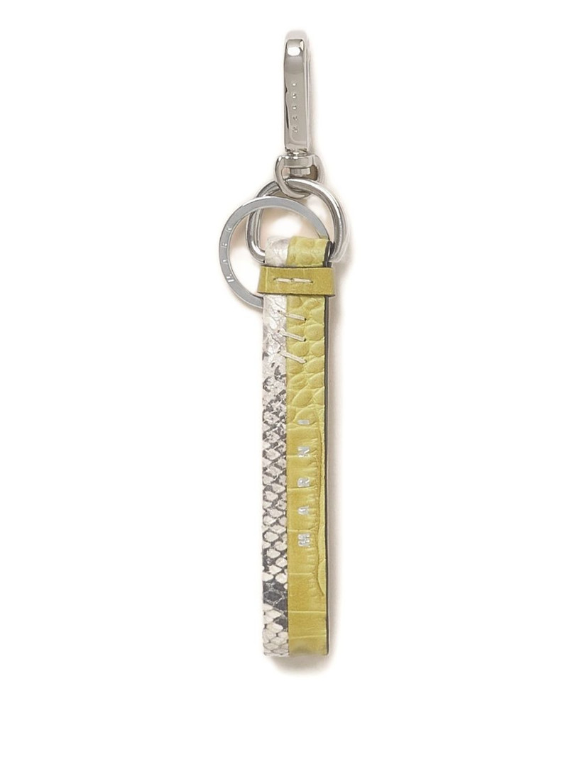 crocodile-effect print leather keyring 1