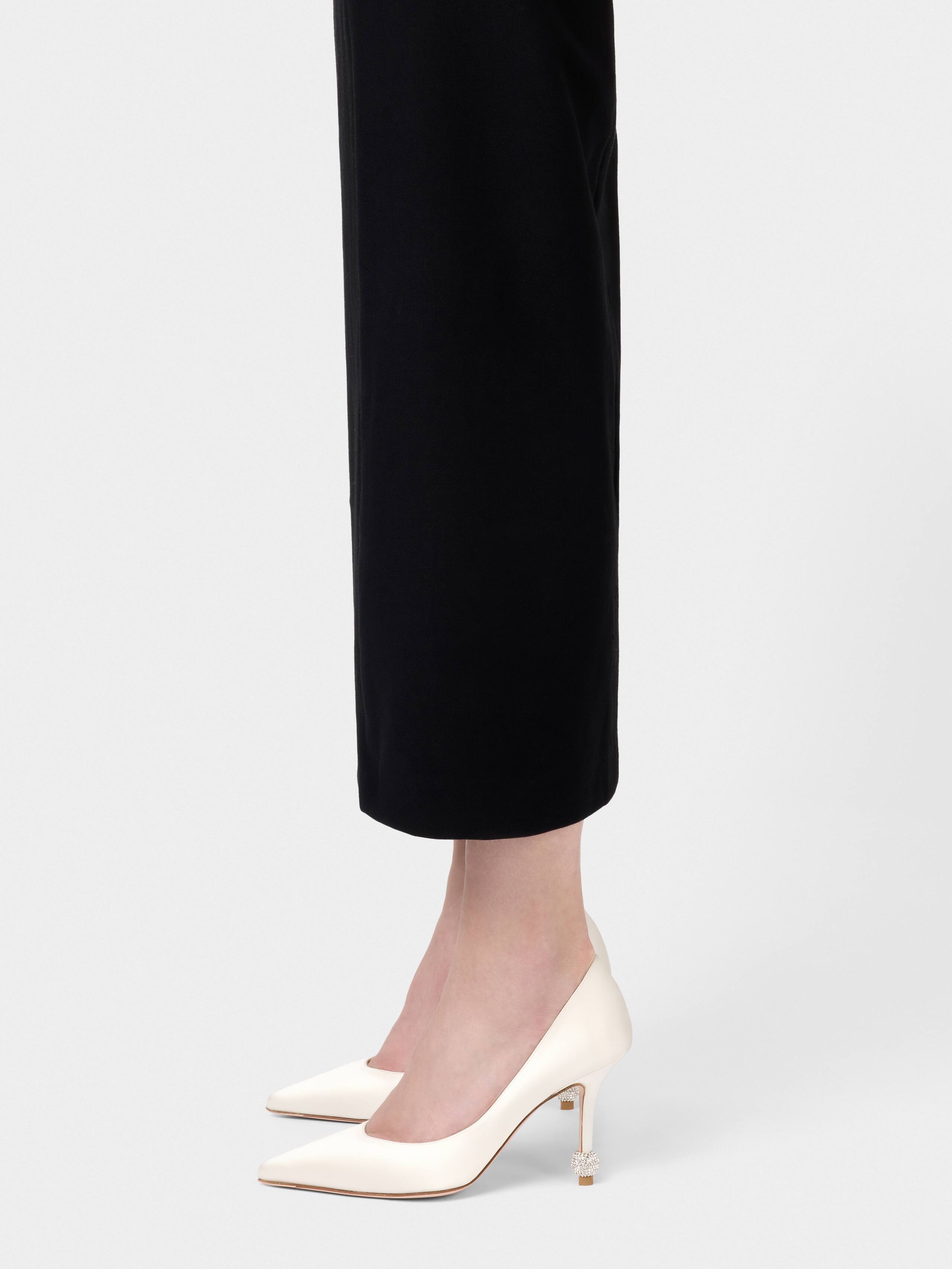 Jewel Heel Pumps in satin - 8