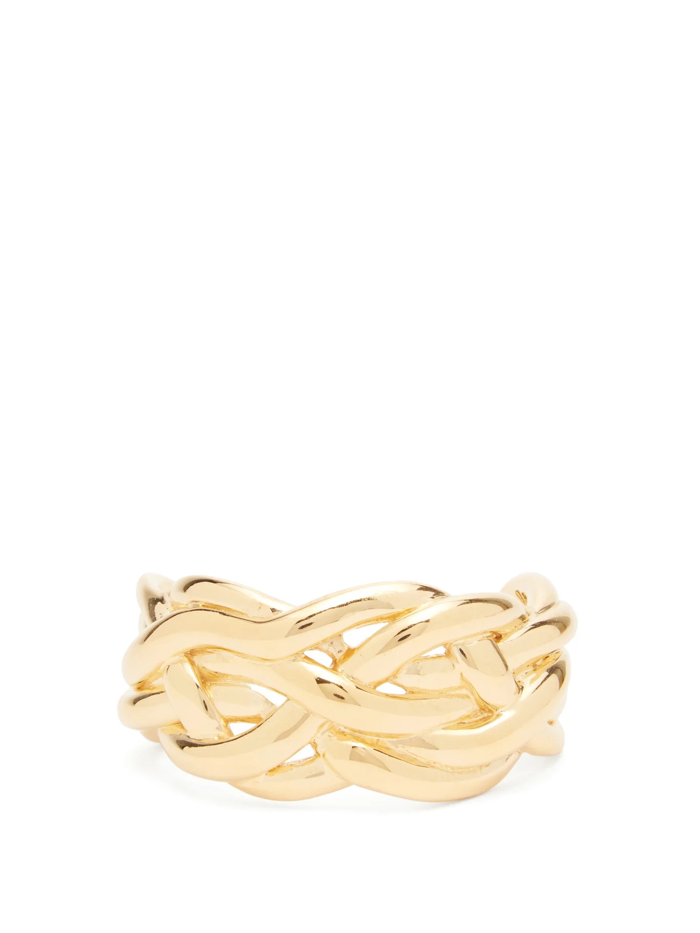 Woven 18kt gold-plated sterling-silver cuff - 1