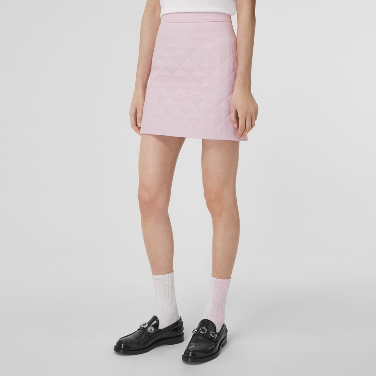 Diamond Quilted Nylon and Cotton Mini Skirt - 5
