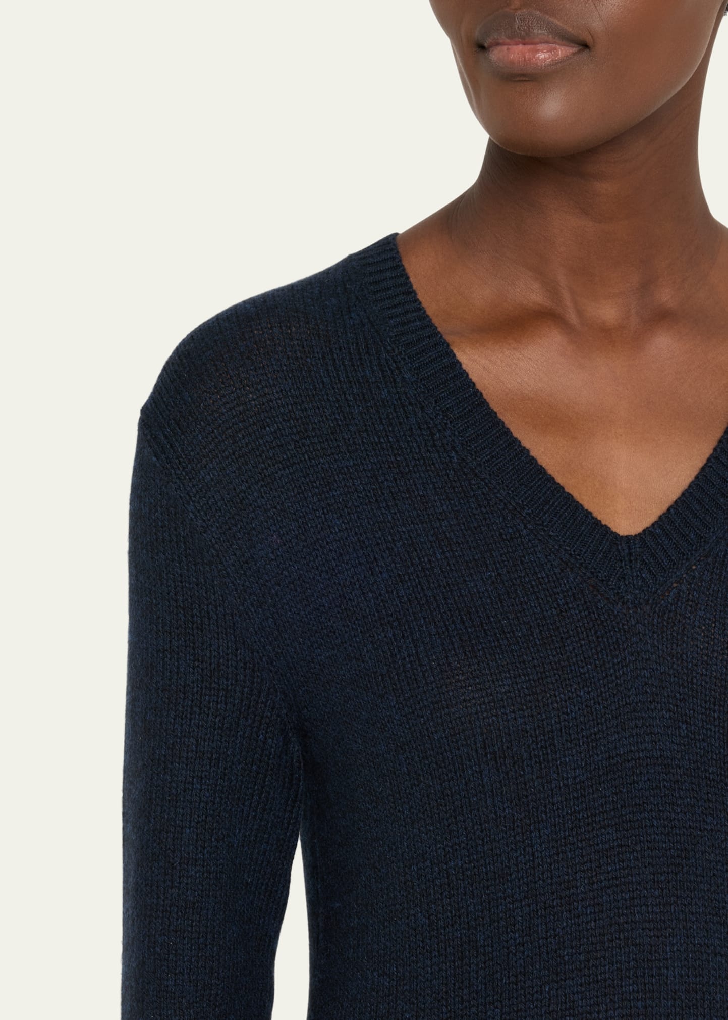 Fobello V-Neck GG 8 Baby Cashmere Sweater - 5