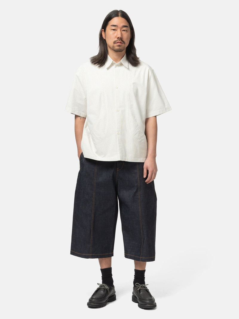 sage NATION Takeshi Shirt Ivory Stripe outlook