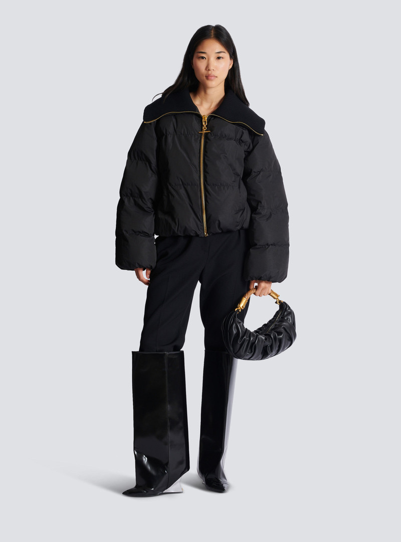 Balmain Cropped oversized padded jacket outlook