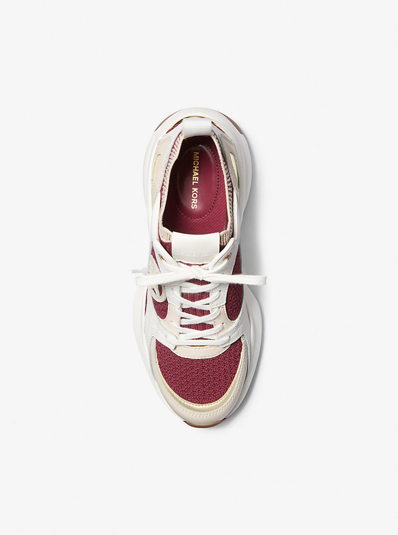 Zuma Color-Block Leather and Knit Trainer 3