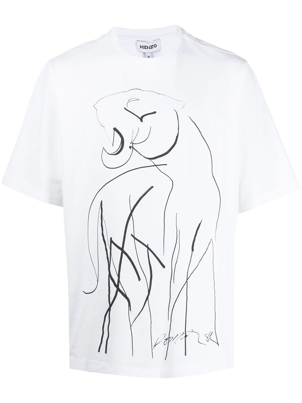 drawing-tiger cotton T-shirt - 1