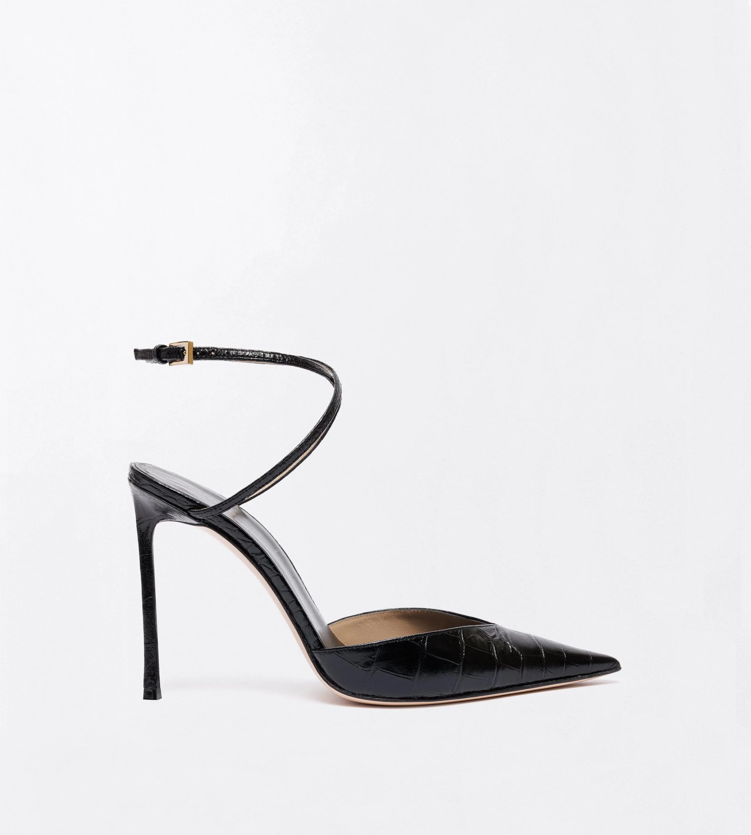 STAMPED CROCODILE LEATHER SELEN PUMP - 1