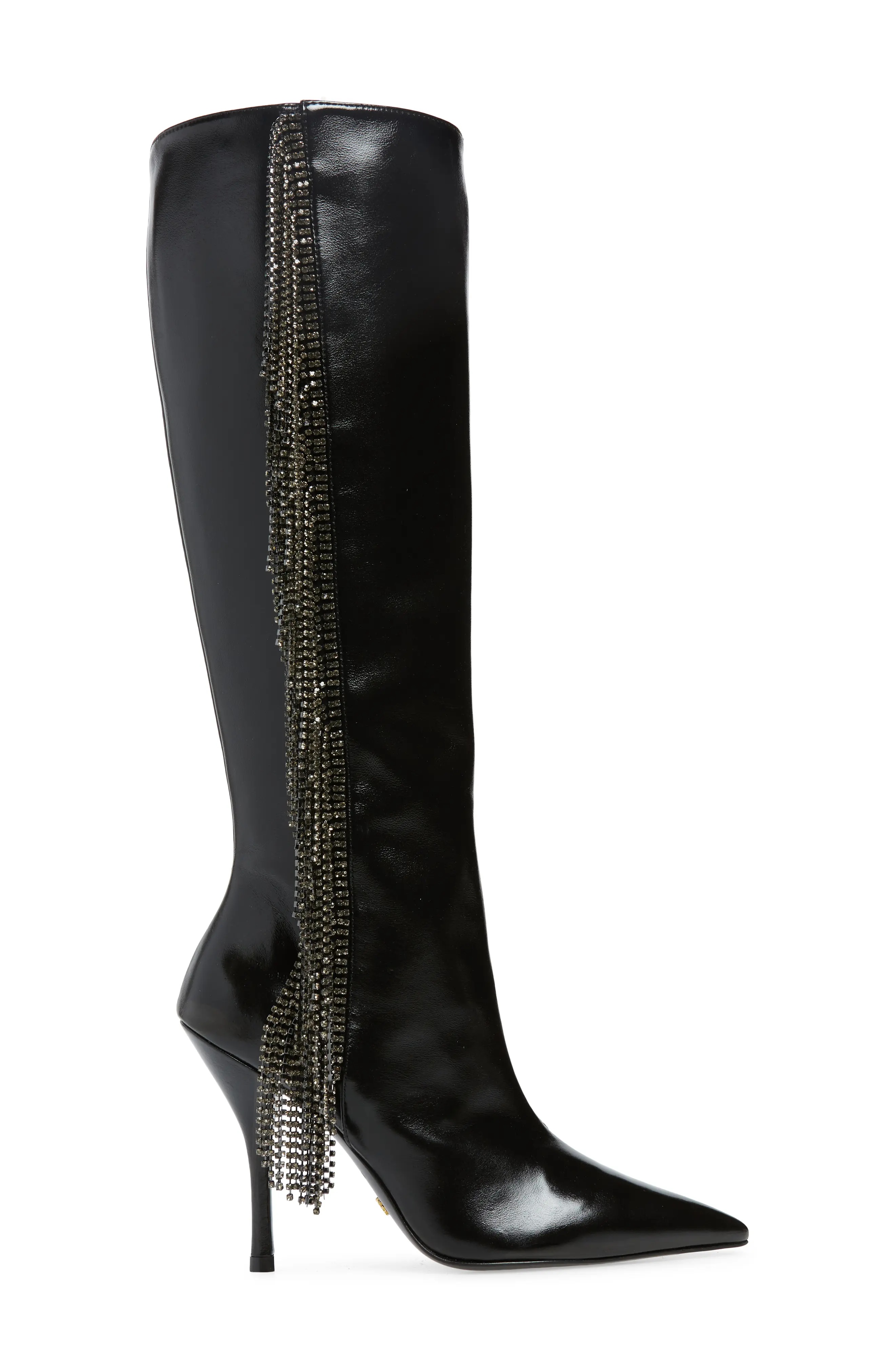 Crystal Fringe Boot in Black/Black Diamond - 3